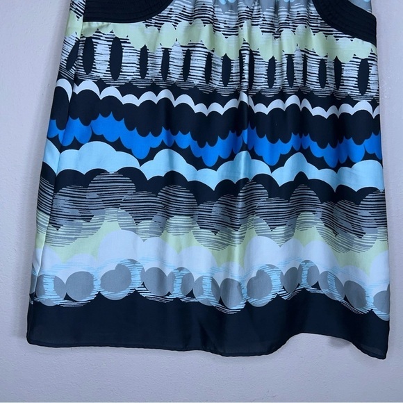 SIZE 2 APOSTROPHE ALINE SKIRT LINED COLORFUL  BLUE GREEN BLACK - Picture 2 of 10